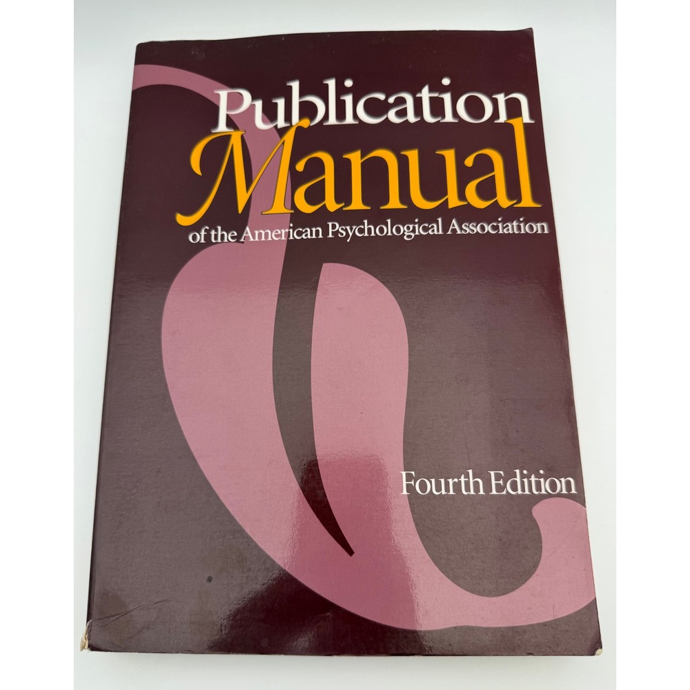 APA Publication Manual Fourth Edition 1994 4th Ed American Psychological Assoc